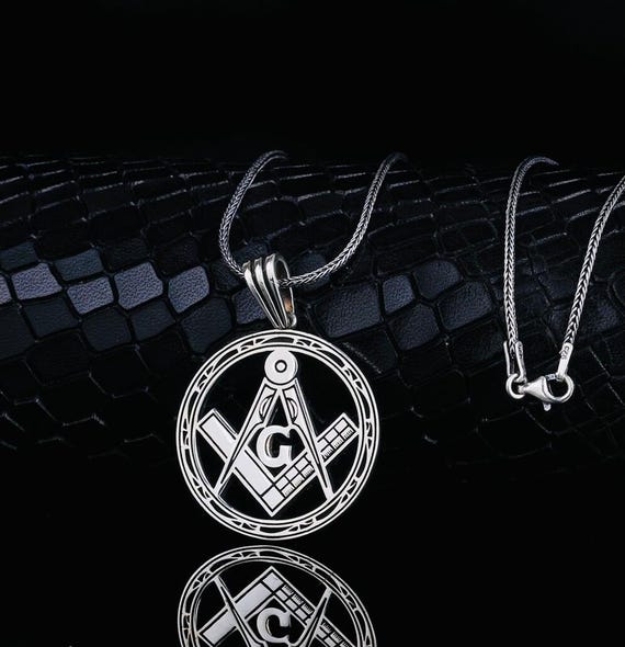 Masonic Design 925 Sterling Silver Men’s Necklace – 60 cm – 13 g