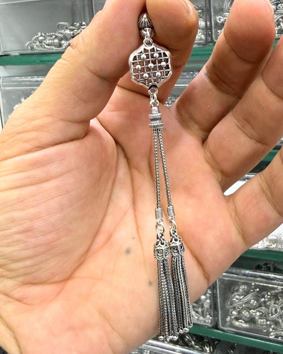 925 Sterling Silver Tasbih Tassel Handmade Chain Design Classic & Modern Style