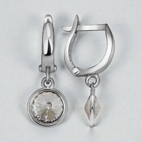 Crystal Silver Stud Earrings