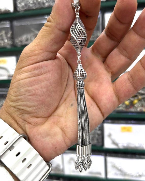 925 Sterling Silver Tasbih Tassel Handmade Chain Design Classic & Modern Style