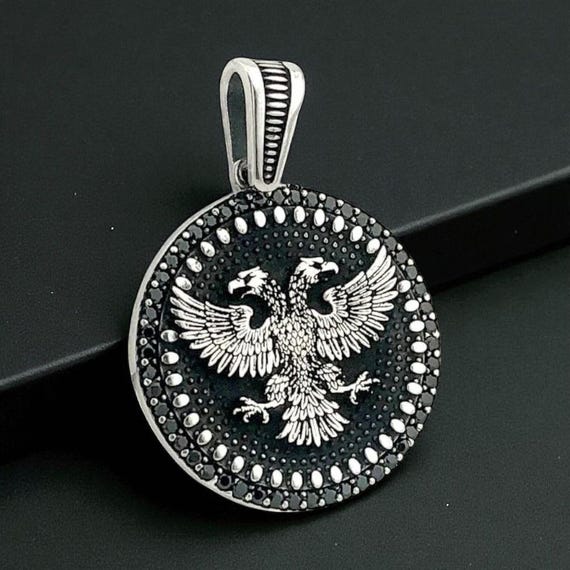 925 Sterling Silver Double Headed Eagle Pendant