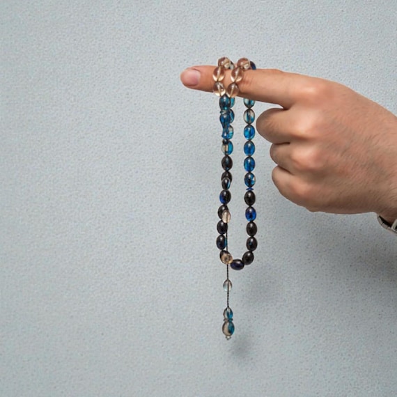 Handmade Pressed Amber Tasbih Men’s Prayer Beads Turkish Amber Rosary