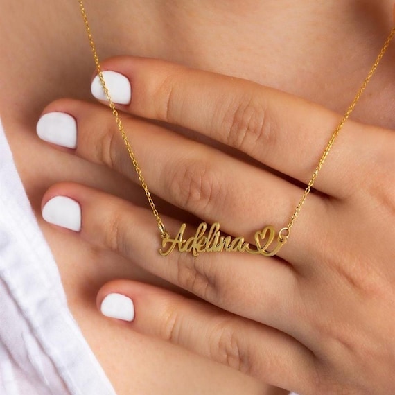 Personalized Heart Name Necklace 925 Sterling Silver