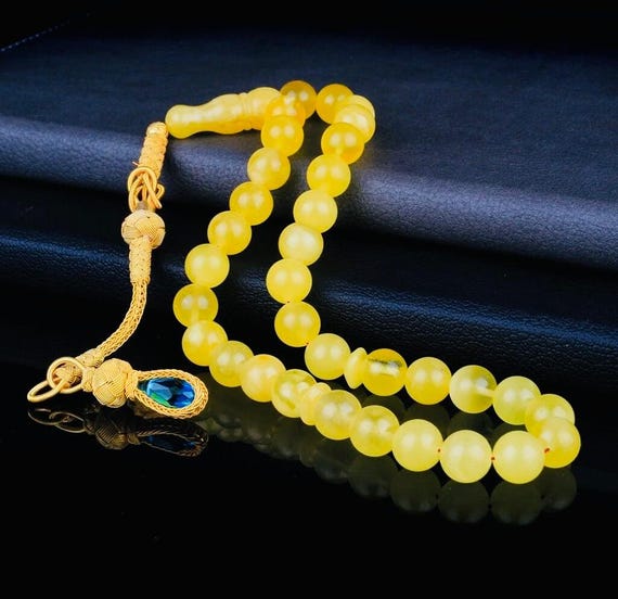 Damla Amber Misbaha with 1000 Silver Kazaz Tassel