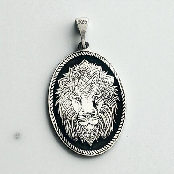 925 Sterling Silver Lion Pendant for Men