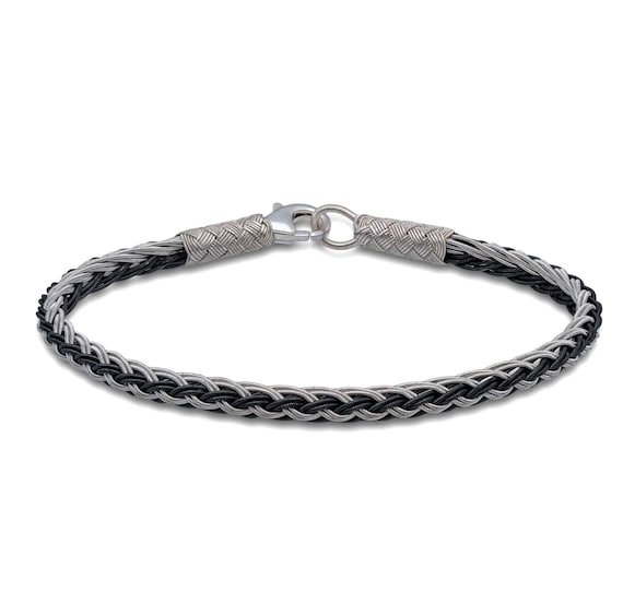 925 Silver Double Braided Kazaziye Bracelet Handmade