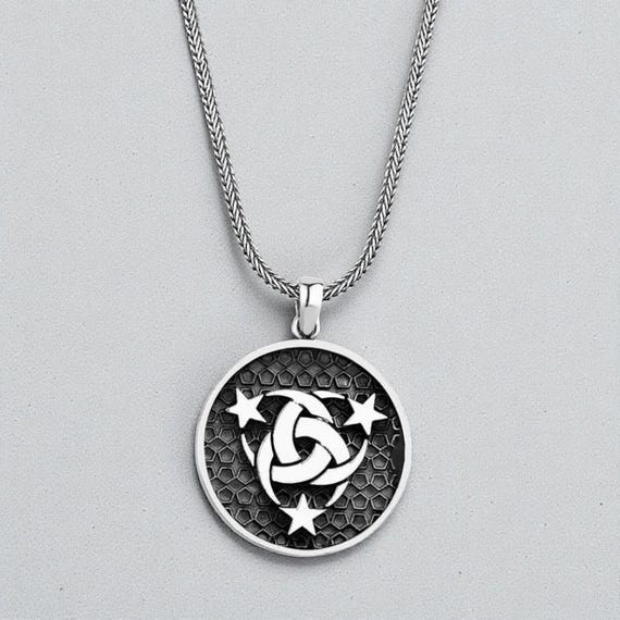 925 Sterling Silver Devlet Ebed Müddet Men’s Necklace