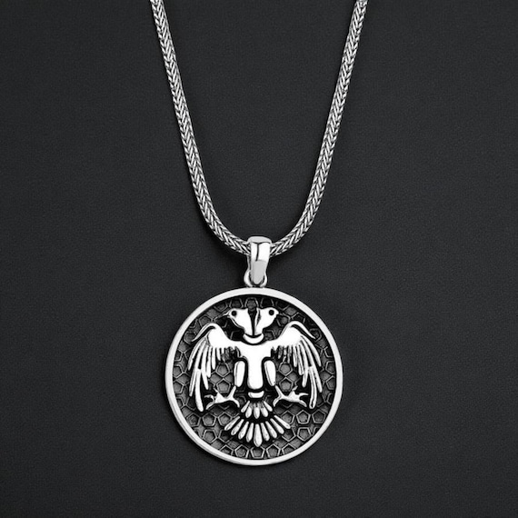 925 Sterling Silver Seljuk Double-Headed Eagle Necklace
