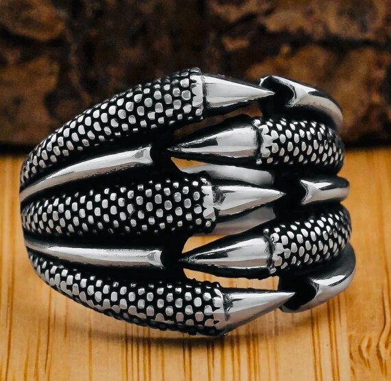 925 Sterling Silver Men’s Claw Design Ring – 12 g