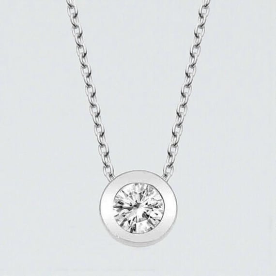 925 Silver Solitaire Pendant Necklace