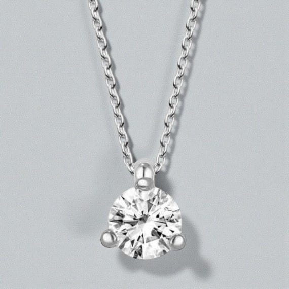 Sterling Silver Solitaire Pendant Necklace – Minimalist Stone Jewelry