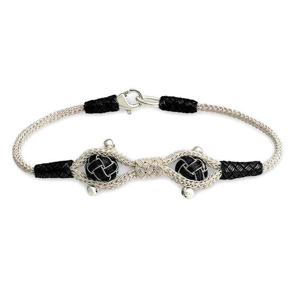 Handwoven Pure Silver Braided Bracelet with Oxidized Finish