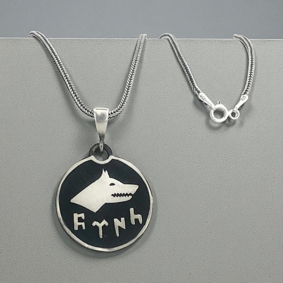 925 Silver Gokturk Wolf Necklace