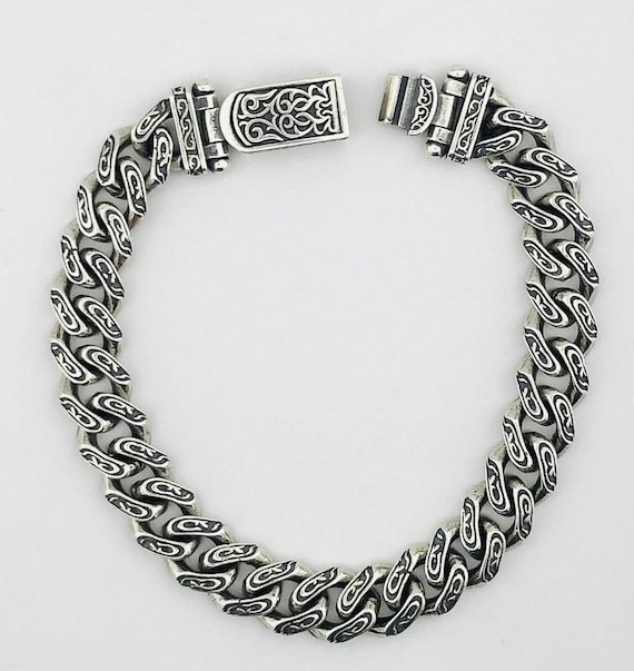 925 Sterling Silver Handmade Gourmet Men’s Bracelet – 49 g