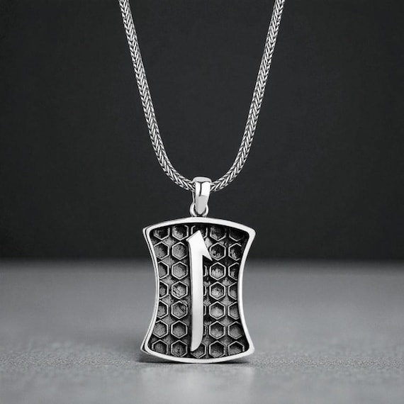 925 Sterling Silver Elif Letter Men’s Necklace