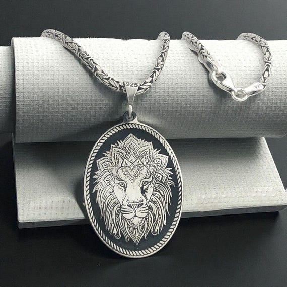 925 Silver Men’s Necklace Bold Strength Symbol Jewelry