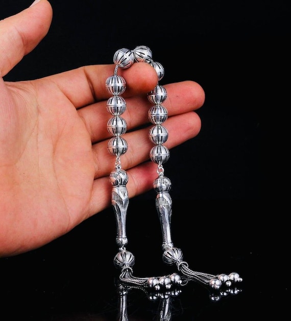 925 Sterling Silver Grey Misbaha