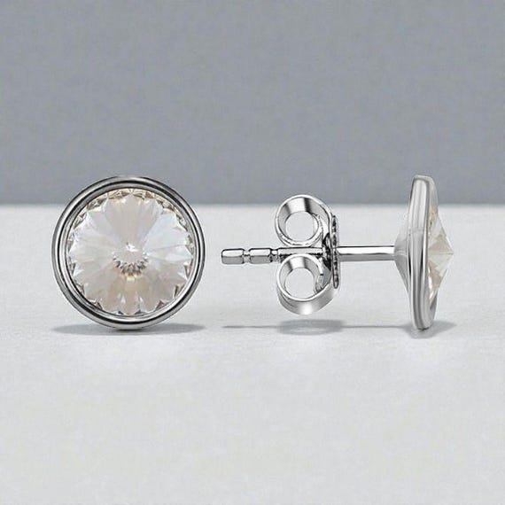 Crystal Silver Stud Earrings