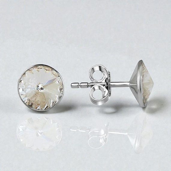 Crystal Silver Stud Earrings – Minimalist Sparkle Jewelry