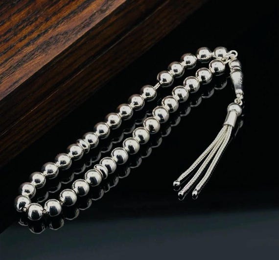 925 Sterling Silver Round Cut Tasbih