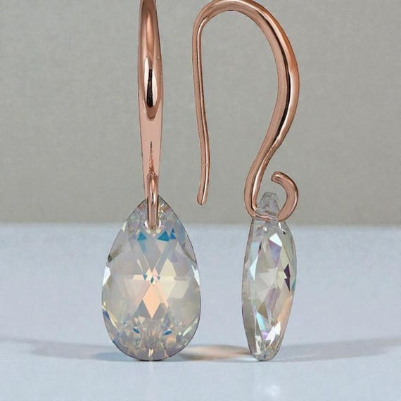 925 Silver Drop Crystal Earrings – Elegant Dangle Design