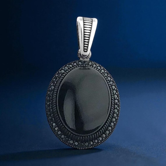 925 Sterling Silver Black Onyx Pendant