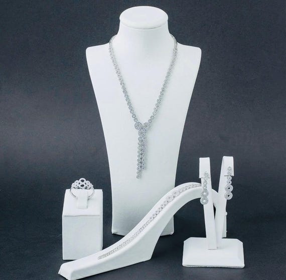 925 Sterling Silver Round Zircon Jewelry Set