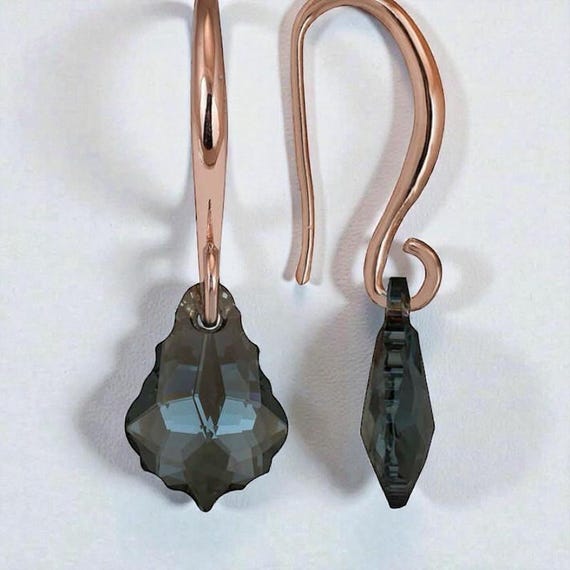 Green Crystal Drop Sterling Silver Dangle Earrings – Elegant Handmade 925 Jewelry