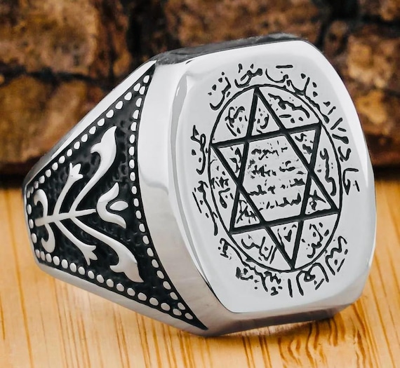 925 Sterling Silver Men’s Ring with Seal of Solomon – 15.1 g