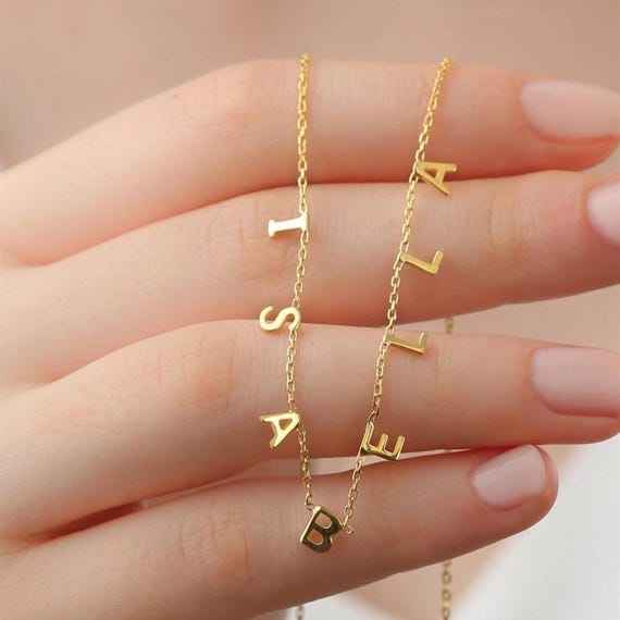 925 Sterling Silver Personalized Name Necklace – Custom Letter Jewelry