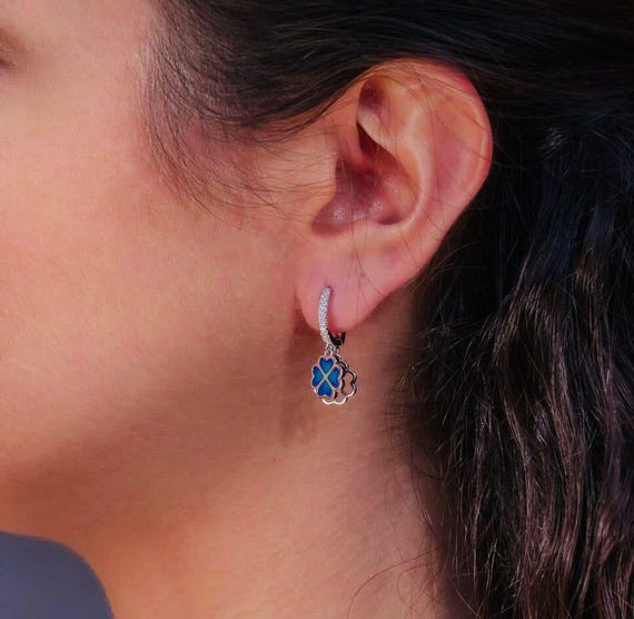 925 Sterling Silver Heart Drop Earrings with White Zircon – Elegant Design