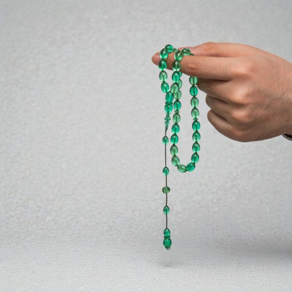 Handmade Pressed Amber Tasbih Prayer Beads for Men