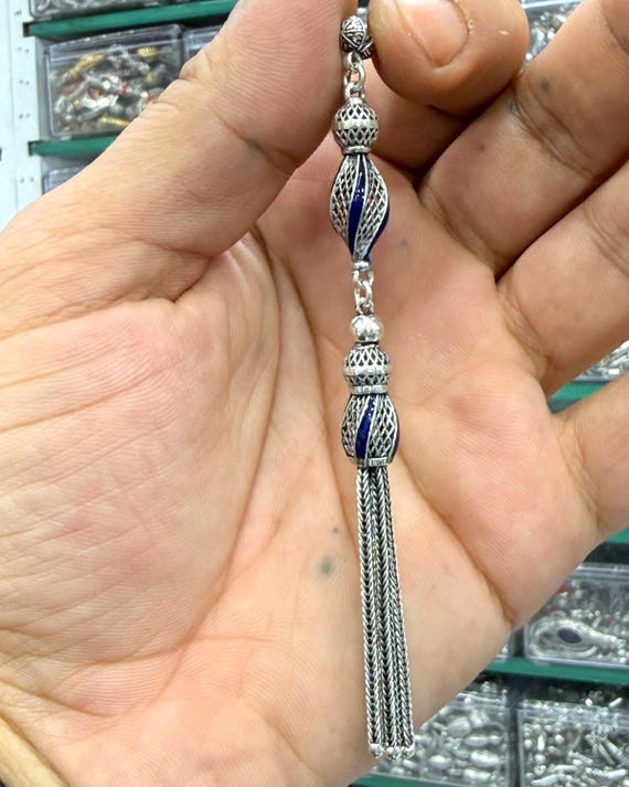 925 Sterling Silver Tasbih Tassel Handmade Chain Design Classic & Modern Style
