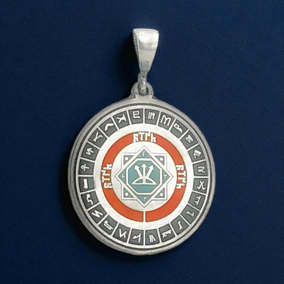 925 Sterling Silver Oguz Kagan Seal Pendant | Turkic Tribe Symbols