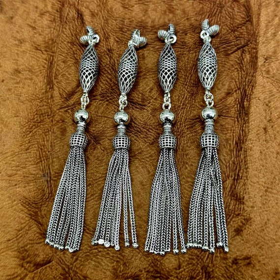 925 Sterling Silver Handmade Cage & Ball Design Tasbih Tassel Ottoman Style Silver Misbaha Part