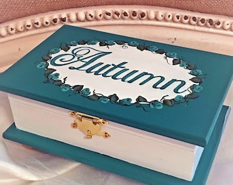 Personalized Jewelry Box for Girls,  Hand Painted