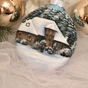 Custom Hand Painted Home Ornament, House Portrait, Custom Ornament image 3