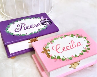 Personalized Jewelry Box for Girls,  Hand Painted