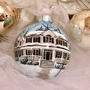 Custom Hand Painted Home Ornament, House Portrait, Custom Ornament image 6