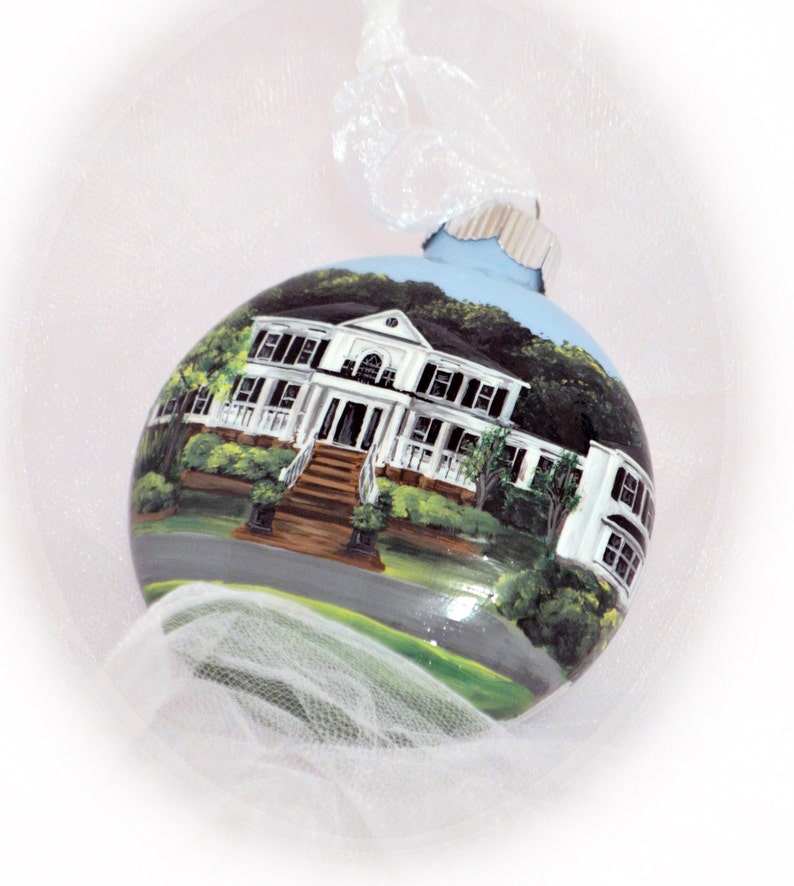 Custom Hand Painted Home Ornament, House Portrait, Custom Ornament image 2