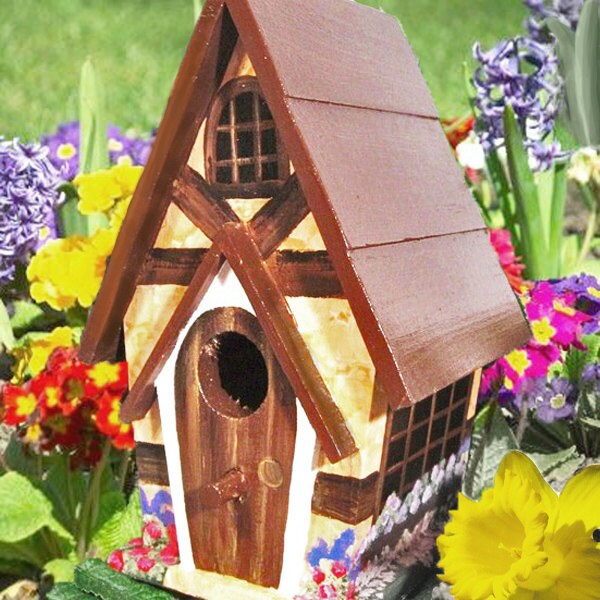 Hand Painted Cottage Birdhouse