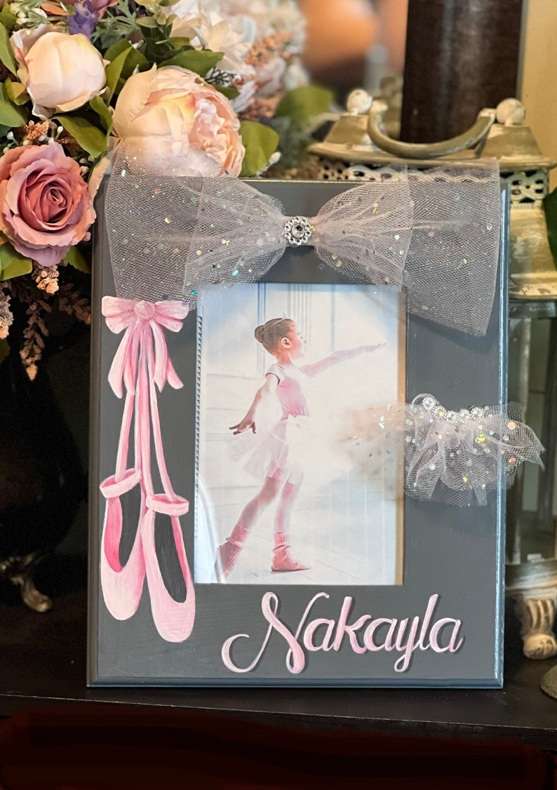 Hand Painted Personalized Ballet Dance Picture Frame image 1