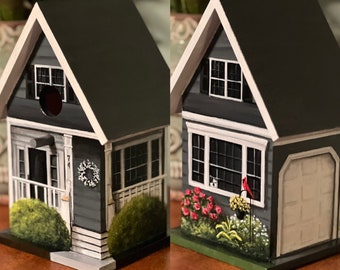 Birdhouse Custom Painted to Match Home, Decorative, Painted