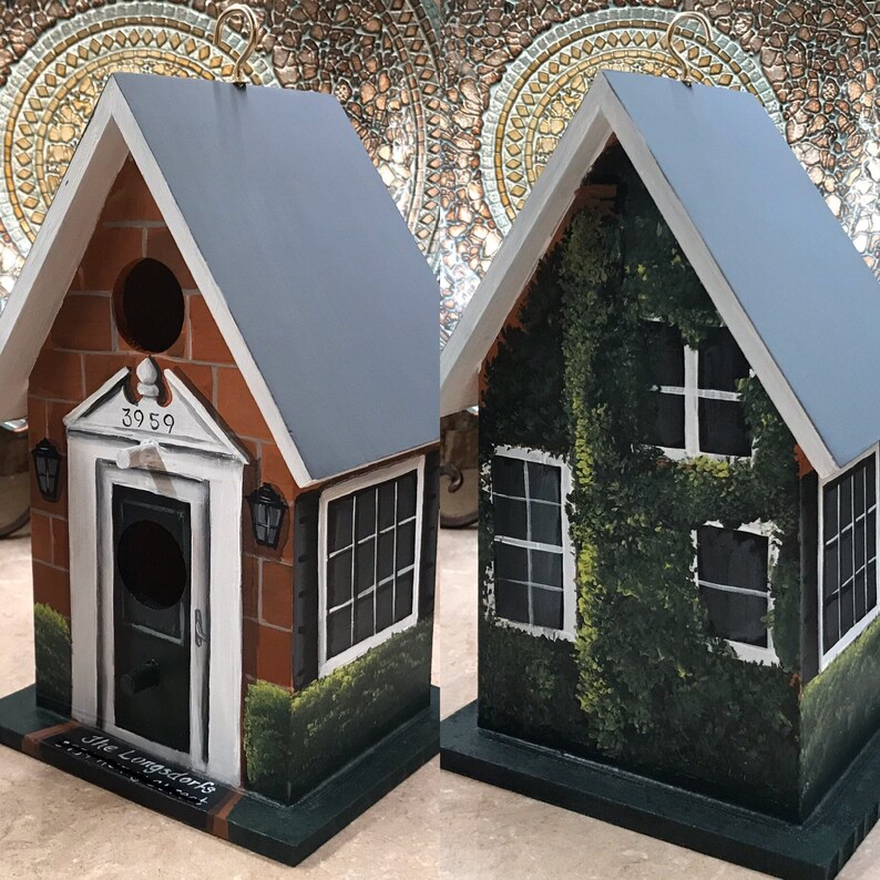 Match Your Home Hand Painted Personalized Decorative Birdhouse Etsy