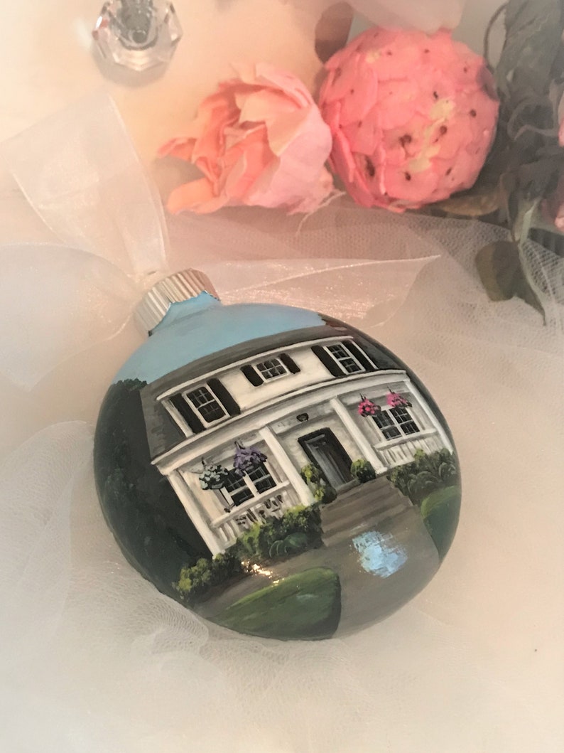 Custom Hand Painted Home Ornament, House Portrait, Custom Ornament image 5