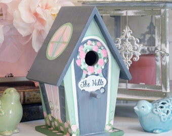 Painted Birdhouse with Personalized Door