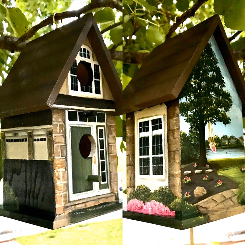 Match Your Home Hand Painted Personalized Decorative Birdhouse Etsy