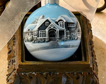 Hand Painted House Ornament