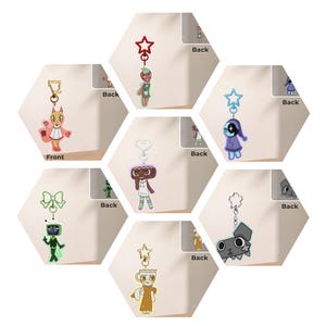 PREORDER dandy’s world keychain, Cosmo, Sprout, Vee, Scraps, Teagan, Astro, Pebble keychain, acrylic keychain, game, roblox, accessories