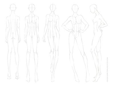 FASHION DESIGN CROQUIS Template Female